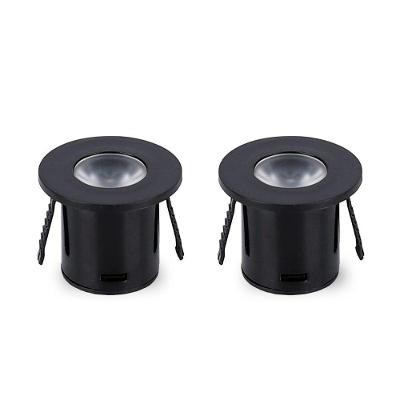 Kit 2 Spot Para Móvel Taschibra Pik Led Redondo Preto Bivolt 6500k Luz Fria