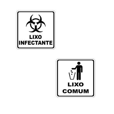 Etiquetas Adesivas Lixo Infectante Lixo Comum 2pçs 15x15cm Cor Transparente