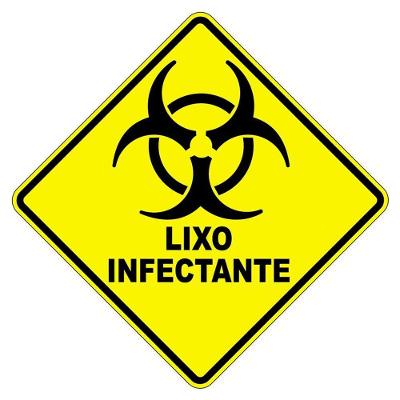 Adesivo Lixo Infectante 1 Unidade 20X20Cm Amarelo