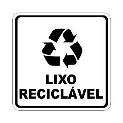 Adesivo Lixo Reciclável 1 Unidade 15Cmx15Cm Transparente