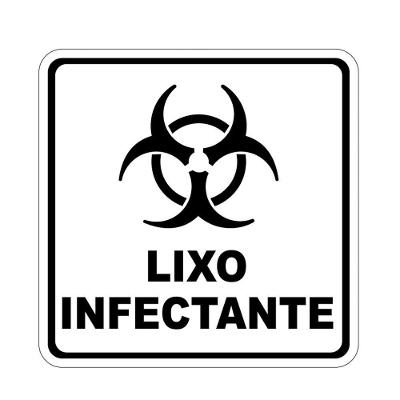 Adesivo Lixo Infectante 1 Unidade 15Cmx15Cm Branco