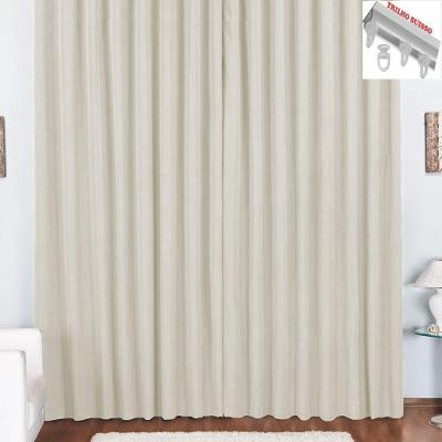 Cortina Pryme 2 Metros Sala Quarto Em Oxford Para Trilho Suisso Palha