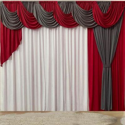 Cortina Inspiração 3 Metros Sala Quarto Para Varão - Vermelha