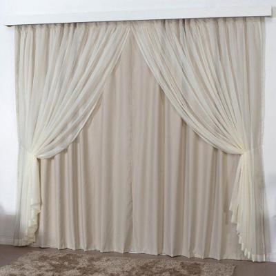 Cortina Mirage 2 Mts Sala Quarto Blackout Voal Trilho Comum - Bege