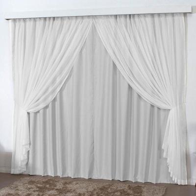 Cortina Mirage 4 Mts Sala Quarto Blackout Voal Trilho Comum - Gelo