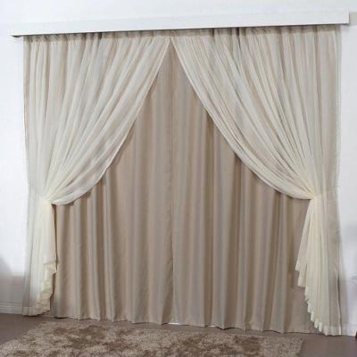 Cortina Mirage 2 Mts Sala Quarto Blackout Voal Trilho Comum - Avelã