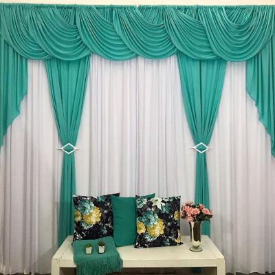 Cortina Mara Para Varão Duplo Malha Gel 3,00M X 2,60M - Verde Tifani e Branco