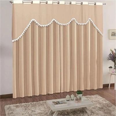 Cortina Celine Para Varão Em Malha 2,00m X 1,70m Sala Quarto - Palha