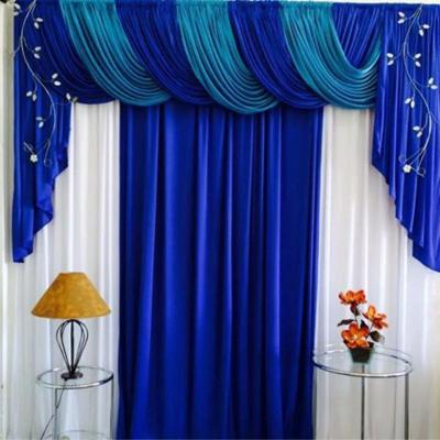 Cortina Romantic Para Varão Em Malha 4,00m X 2,60m Sala Quarto - Azul