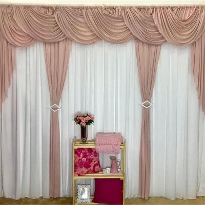 Cortina Idealle Para Varão Em Malha 4,00m X 2,60m Sala Quarto Top - Rosê