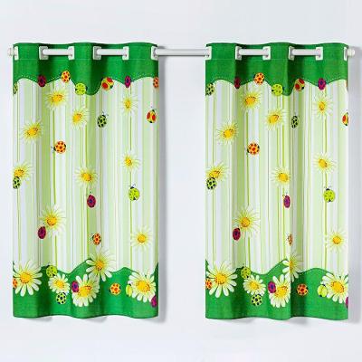 Cortina Gourmet Varão Cozinha Tecido Oxford 2,00M X 1,30M - Joaninhas Verde