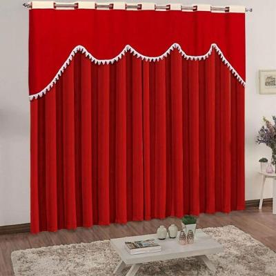 Cortina Classic Para Varão Em Malha 3,00m X 2,50m Sala Quarto - Vermelha