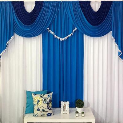 Cortina Roma Para Varão Em Malha 3,00m X 2,60m Sala Quarto - Azul