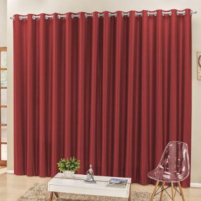 Cortina 2 Mts Sala Quarto Escritório Semiblackout Para Trilho Suisso Vermelho