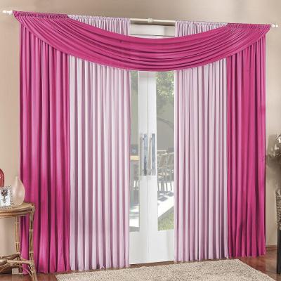 Cortina Tendência 3,00m X 2,50m Para Varão Em Malha Sala Quarto - Pink