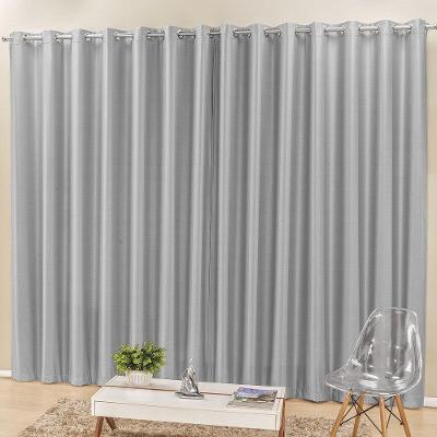 Cortina Madri Para Trilho Comum Tecido Semi Blackout 3,00M X 2,50M - Cinza.