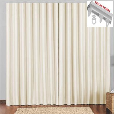 Cortina 2 Mts Sala Quarto Escritório Blackout  Para Trilho Suisso - Bege