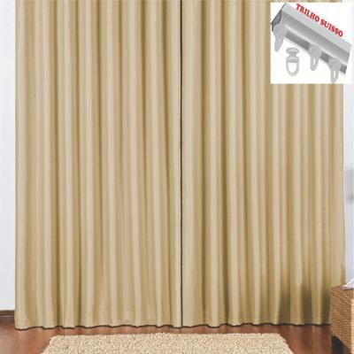 Cortina 2 Mts Sala Quarto Escritório Blackout  Para Trilho Suisso - Avelã