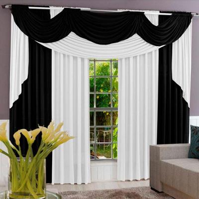 Cortina Imperiale Varão Tecido Malha Gel 3,00 X 2,60 Metros - Preto e Branco