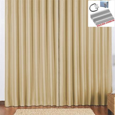 Cortina 3 Mts Sala Quarto Escritório Blackout Original Para Trilho Comum - Avelã