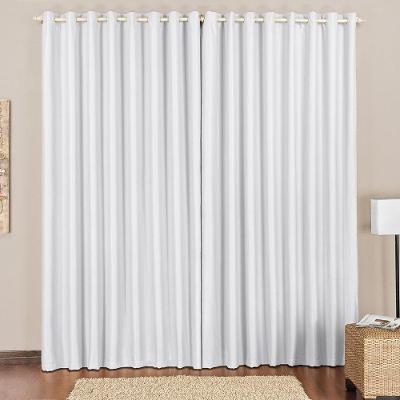 Cortina Block Blackout Blecaute Para Varão Tecido Corta Luz 2,00 X 1,70M Janela - Branco Gelo