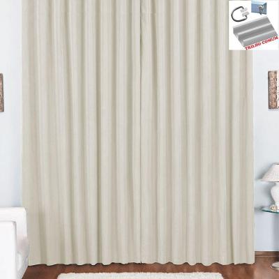 Cortina Tóquio Para Trilho Comum Tecido Oxford 2,00M X 1,70M Janela - Palha