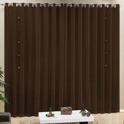 Cortina France Para Varão Tecido Cetim Amassado 2,00 X 1,70m Tabaco