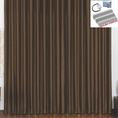 Cortina 2 Mts Sala Quarto Escritório Blackout  Para Trilho Comum - Tabaco