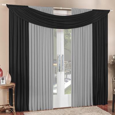Cortina Alana Malha 2,00m X 1,70m Varão Simples Preto Cinza