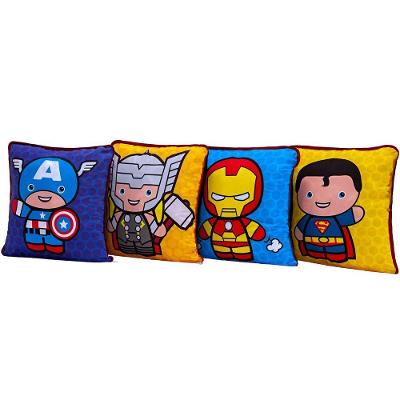 4 Almofadas Cheias Mini Heróis 45cmx45cm