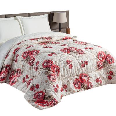 Edredom Quality Queen - Mercado Bordado - Floral Vermelho