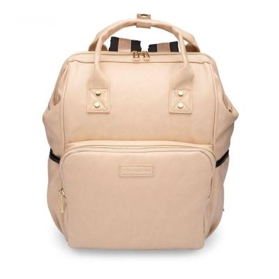 Mochila Laptop Frame Creme E Dourado