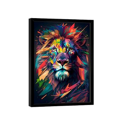 Quadro Lion Geometric Colors -- Br Artes