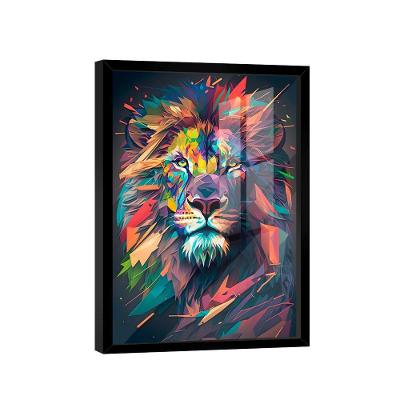 Quadro Lion Geometric Colors -- Br Artes