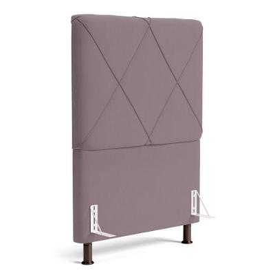 Cabeceira Cama Box Solteiro Mel 90cm Com Frame Veludo Rosê - Desk Design
