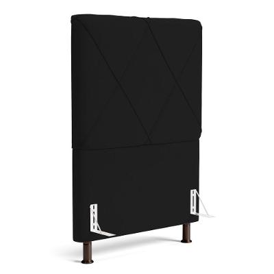 Cabeceira Cama Box Solteiro Mel 90cm Com Frame Suede Preto - Desk Design