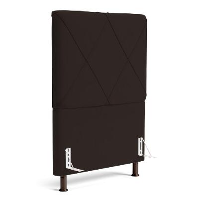 Cabeceira Cama Box Solteiro Mel 90cm Com Frame Sintético Marrom - Desk Design