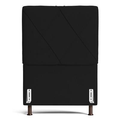 Cabeceira Cama Box Solteiro Mel 90cm Com Frame Sintético Preto - Desk Design