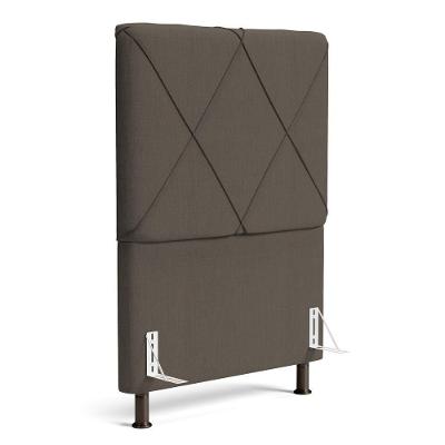 Cabeceira Cama Box Solteiro Mel 90cm Com Frame Linho Marrom - Desk Design