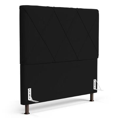 Cabeceira Cama Box Casal Queen Size Mel 160cm Com Frame Suede Preto - Desk Design