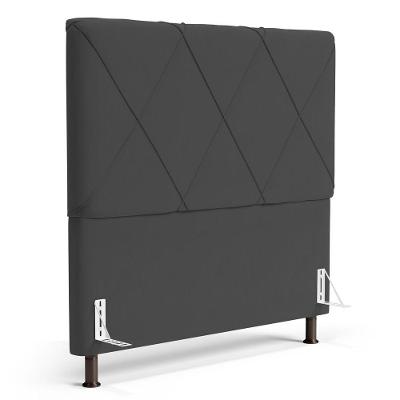 Cabeceira Cama Box Casal Queen Size Mel 160cm Com Frame Suede Cinza - Desk Design
