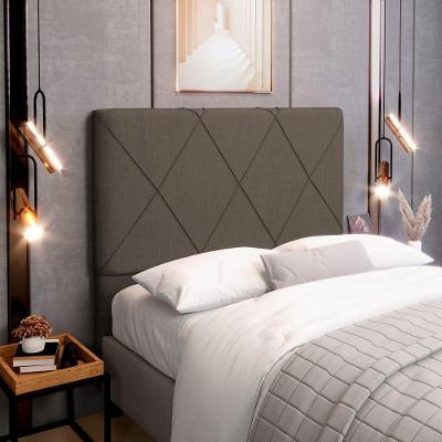 Cabeceira Cama Box Casal Queen Size Mel 160cm Com Frame Linho Marrom - Desk Design
