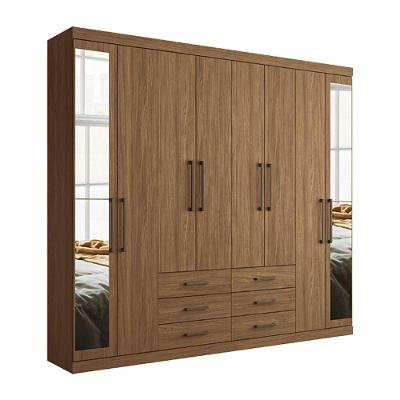 Guarda Roupa 8 Portas E 6 Gavetas Com Espelho Havana Master Santos Andirá Jatoba