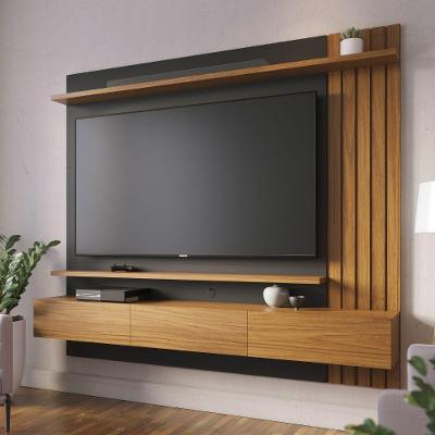 Home Para Tv Colibri Juriti Suspenso 2 Portas Preto Fosco /noce Milano