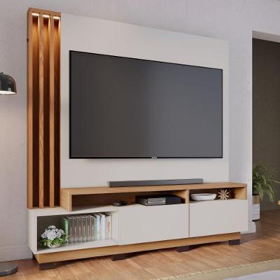 Home Para Tv Colibri Humaita 2 Portas Off White Matte/ Freijo