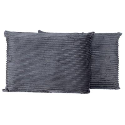 Par De Fronhas Em Manta Canelada 70cm X 50cm - Mantinha Microfibra Cor Cinza