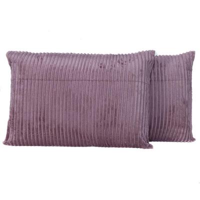 Par De Fronhas Em Manta Canelada 70cm X 50cm - Mantinha Microfibra Cor Rosê