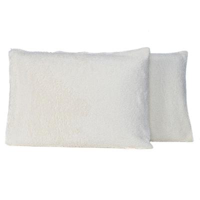 Par De Fronhas Em Sherpa Colorida 70cm X 50cm - Lã De Carneiro Cor Palha