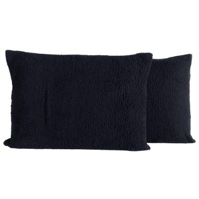 Par De Fronhas Em Sherpa Colorida 70cm X 50cm - Lã De Carneiro Cor Preto