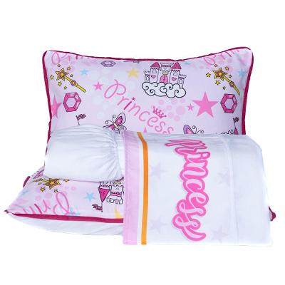 Jogo De Cama Princesa Estrelas Branco Casal Padrão 04 Peças - Micropercal 180 Fios